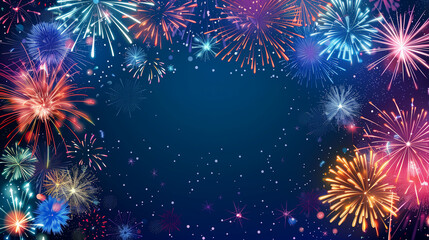 Summer Fireworks Background Wallpaper	