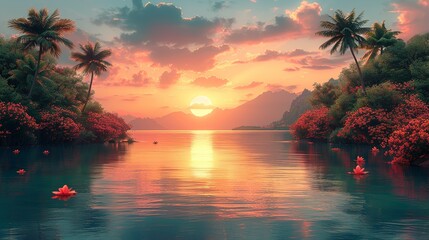 Realistic nature scenes with lifelike elements and vibrant colors capture the beauty of the outdoors perfect for immersive and authentic designs Background Illustration, Bright color tones, ,