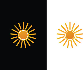Vibrant Gradient Sun Icon with Rays: Modern Vector Illustration
