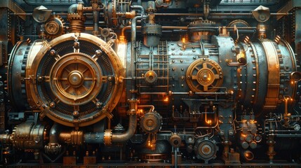 Steampunk Machine: A Futuristic Industrial Design