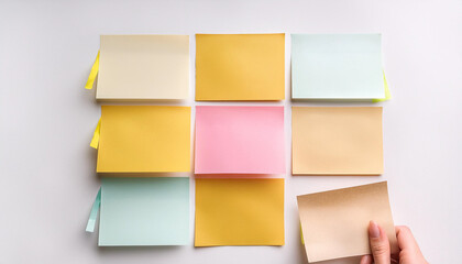 Fototapeta premium Making a plan with empty green Post-it notes