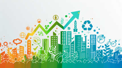 グラフをイメージしたグラフィック