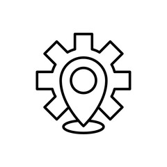 Location management outline icons, minimalist vector illustration ,simple transparent graphic element .Isolated on white background