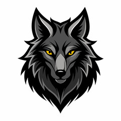 Dynamic Fierce Wolf Mascot Logo with Striking Red Eyes