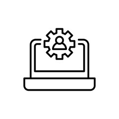 Device management outline icons, minimalist vector illustration ,simple transparent graphic element .Isolated on white background