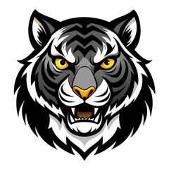 illustration of a cartoon tiger face isolated on white background