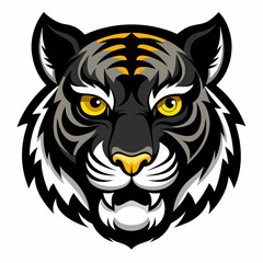 illustration of a cartoon tiger face isolated on white background
