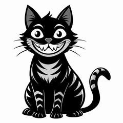 black and white cat cartoon