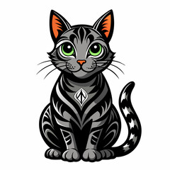 Adorable Cartoon Tabby Cat Illustration