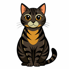 Adorable Cartoon Tabby Cat Illustration
