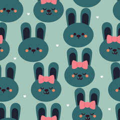seamless pattern cartoon bunny. cute animal wallpaper for textile, gift wrap paper