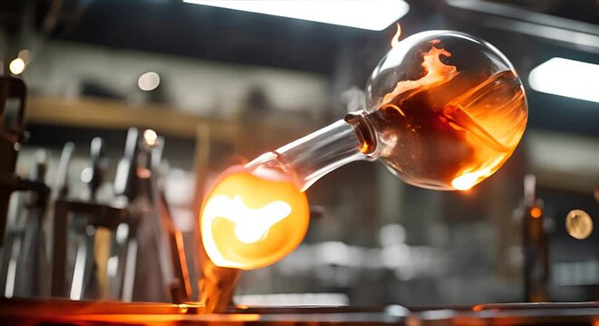 Man in a glass factory.