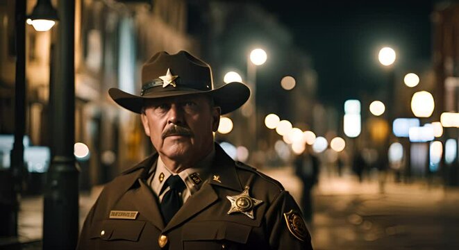 Sherriff man in a town.