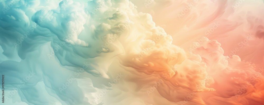 Wall mural abstract texture background with a dreamy cloud-like pattern in soft, calming hues