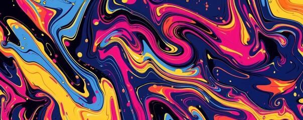 Abstract texture background with a psychedelic swirl pattern in bold, vibrant colors