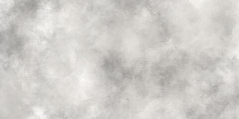 Abstract white and gray isolated cloud cumulus clouds. Gray aquarelle painted realistic fog or mist smoky textured canvas design. White and ash messy wall stucco texture background.