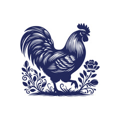Chicken silhouette vector Clip art isolated design illustration