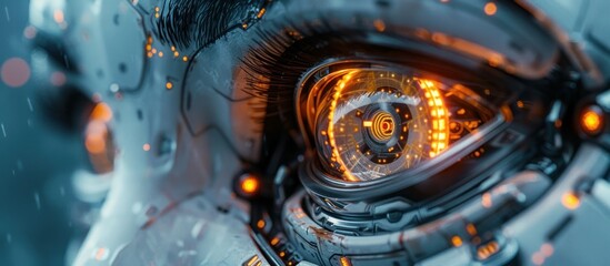 Cybernetic Eye: Glowing with Futuristic Technology