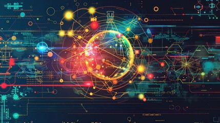 Obraz premium Digital Network Abstract