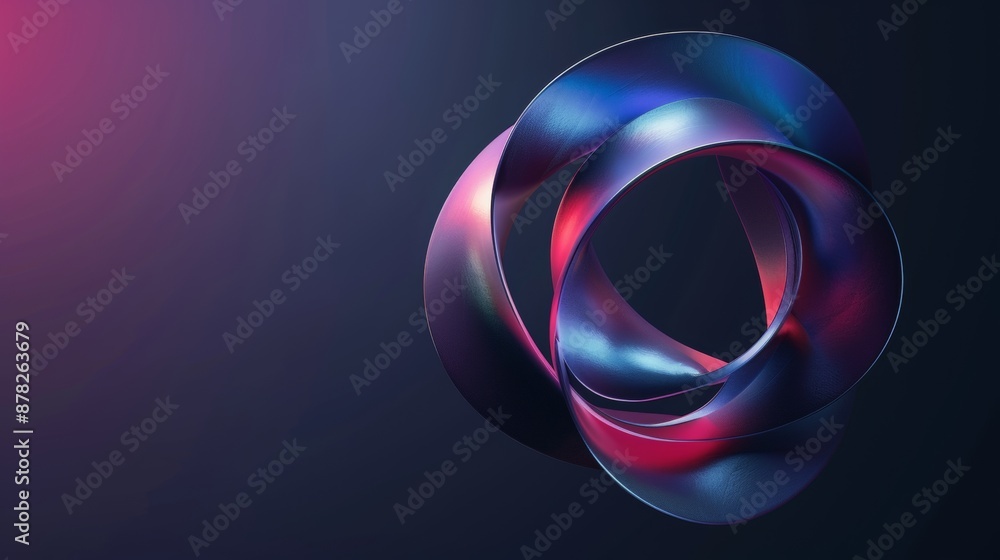 Aufkleber abstract 3d shape on dark background with copy space