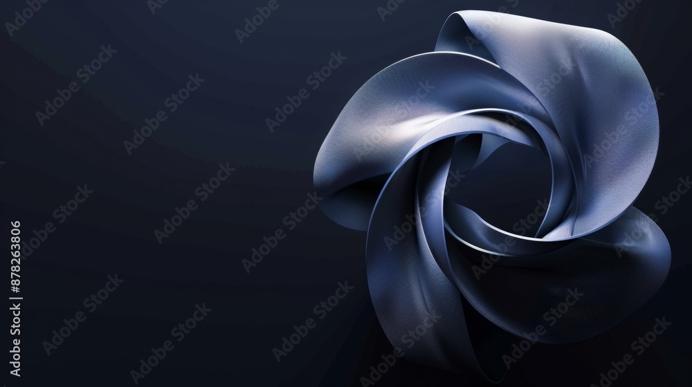 Poster abstract 3d shape on dark background with copy space