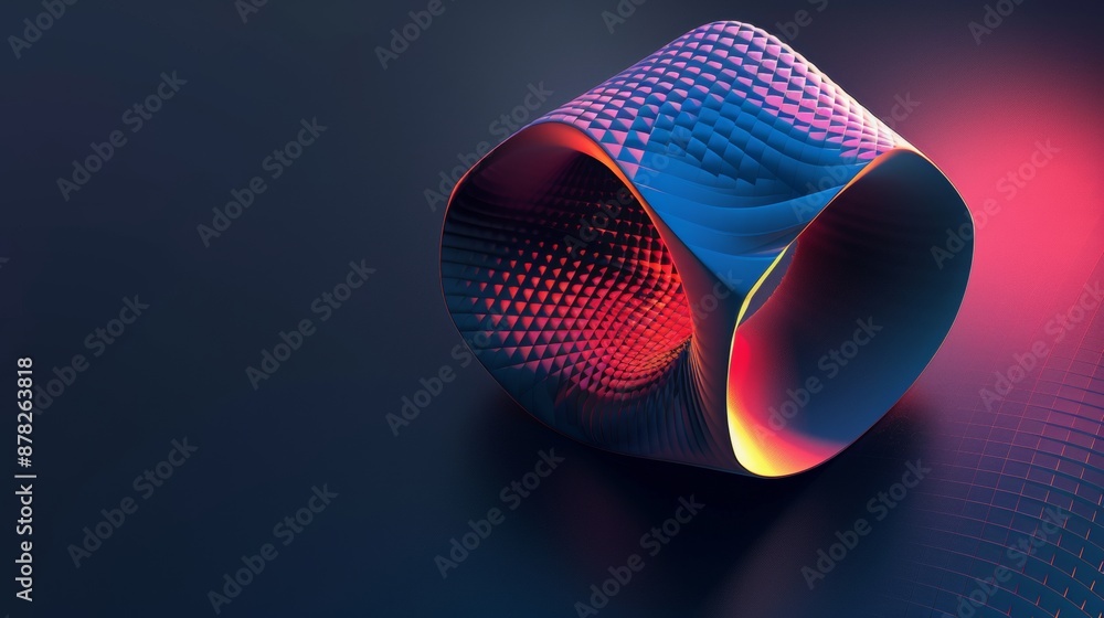 Aufkleber abstract 3d shape on dark background with copy space