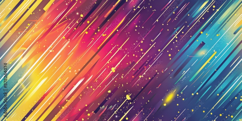 Poster abstract diagonal parallel rain of color, vector
