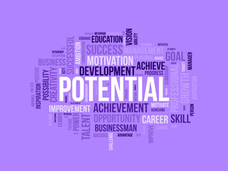 Potential wordcloud template. Business concept vector background.
