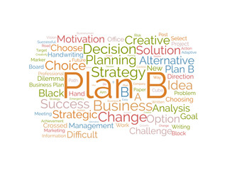 Fototapeta premium Plan B wordcloud template. Business concept vector background.