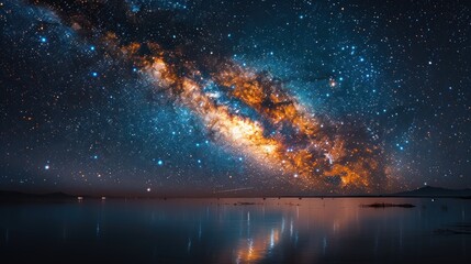 Obraz premium Milky Way Galaxy Over Still Water