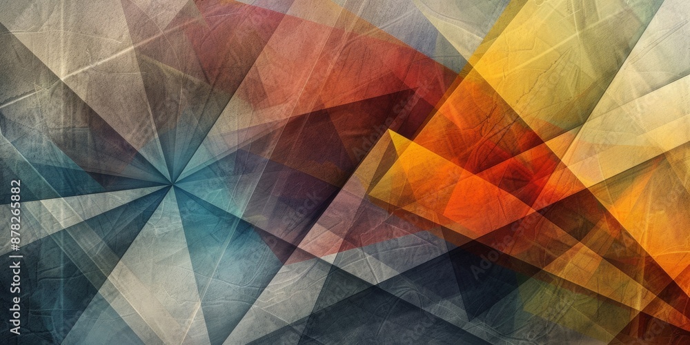 Canvas Prints abstract triangles, in the style of line art, transparency, multi color