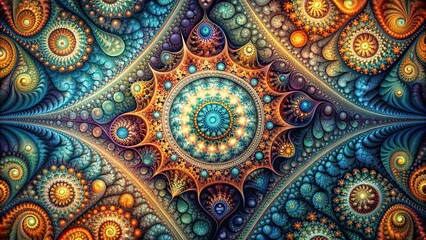 Abstract fractal art with intricate shapes and textures , fractal, abstract, art, shapes, textures, intricate, design