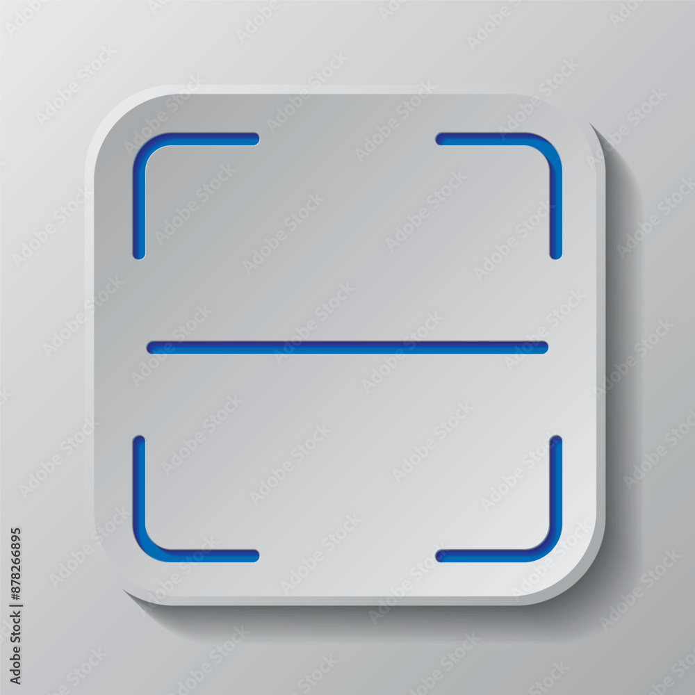 Poster scan code simple icon vector. flat design. paper cut design. cutted blue symbol with shadow. gray ba