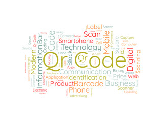 Qr Code wordcloud template. Business concept vector background.