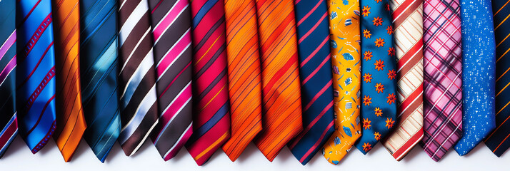 Assorted Multicolored Men's Ties in a Pattern