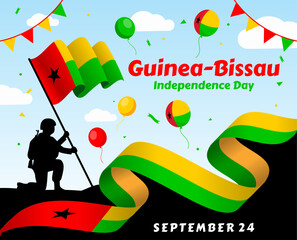 Guinea Bissau Independence Day flag banner 

