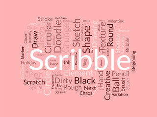 Scribble wordcloud template. Art concept vector background.