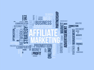 Affiliate Marketing wordcloud template. Business concept vector background.
