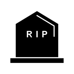 gravestone icon, silhouette vector isolated on white background. simple and modern design