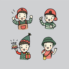 cute boy character, hand drawn style vector illustration