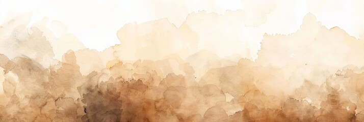 Abstract Watercolor Background with Brown and White Colors