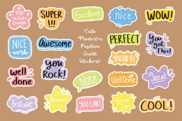 Cute Colorful Quote Sticker Label