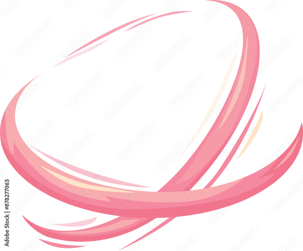 Poster pink brush stroke is creating an abstract circular shape on a white background