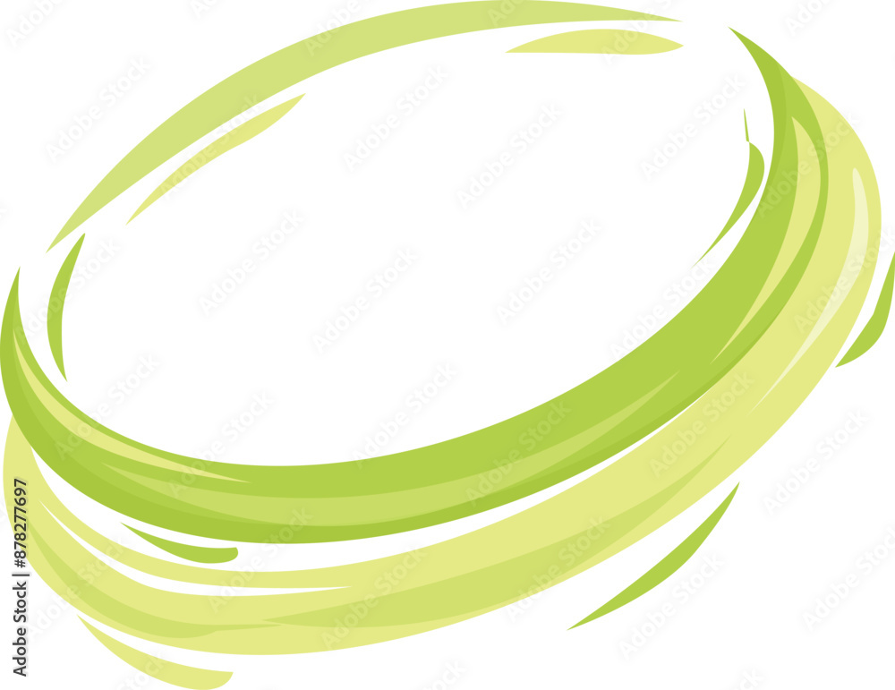 Poster abstract design element featuring a vibrant green brush stroke forming a dynamic oval shape