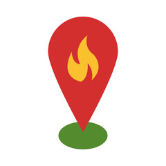 Fire location flat icon