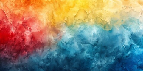 Fototapeta premium Abstract Watercolor Artwork with Red, Yellow, and Blue Hues
