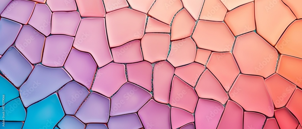 Poster abstract pastel mosaic pattern on a smooth background, focus cover all object, deep depth of field, 