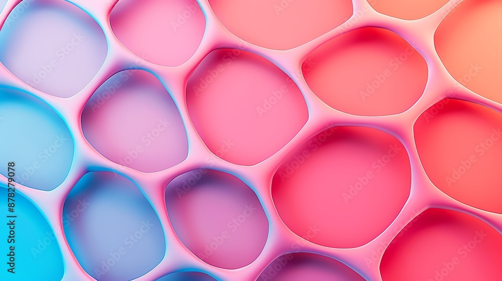 Poster abstract seamless virtual structure on a gradient background, focus cover all object, deep depth of 