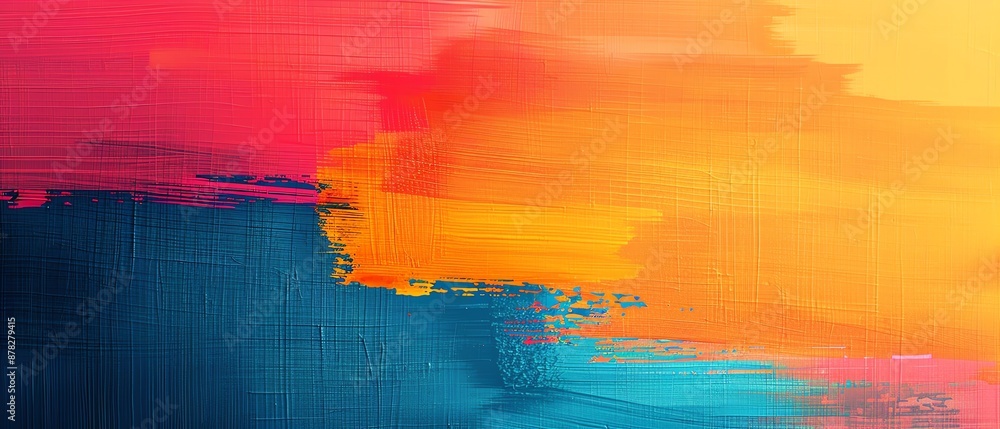 Poster complex brushed hue design on a gradient background, sharp focus, deep depth of field, no blur.