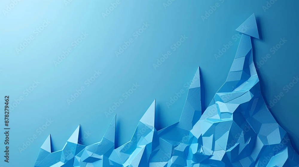 Aufkleber Minimalist paper art of a line graph showing growth Stock Photo with copy space